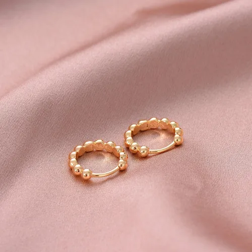 Miniatura 5 de VACRONA - Aretes tipo arracada de aro para mujer, chapados en oro de 14 quilates, diseño de Huggie