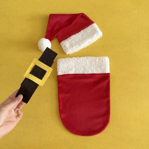 Miniatura 7 de Ropa de Navidad para recién nacido, accesorios para sesión de fotos, ropa de ganchillo, pantalones de sombrero rojo de Papá Noel, accesorios