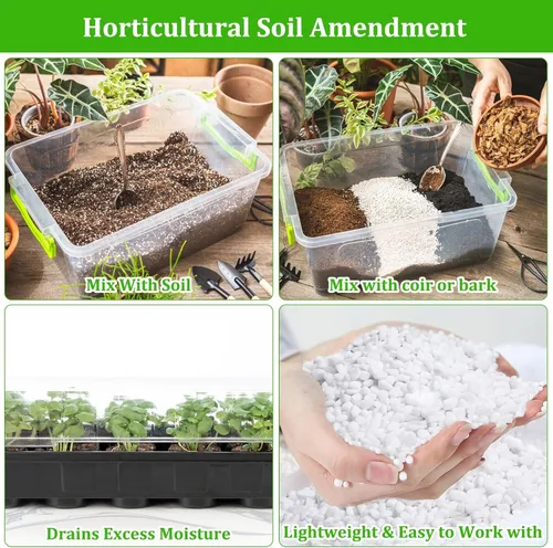 Miniatura 4 de Legigo - Perlita hortícola orgánica de 10 cuartos para plantas de interior - Mezcla acondicionadora y aditiva de suelo hortícola natural para 10