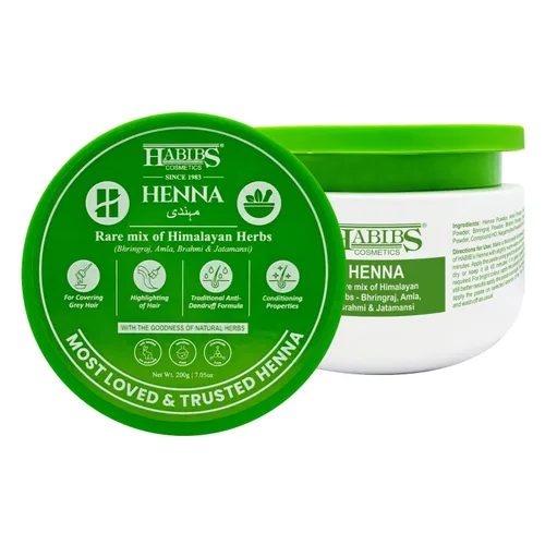 Miniatura 2 de Habibs - Henna Mehndi en polvo natural enriquecido con Bhringraj, Amla, Brahmi, Jatamansi para teñir el cabello natural, 7.05 oz, paquete de 1
