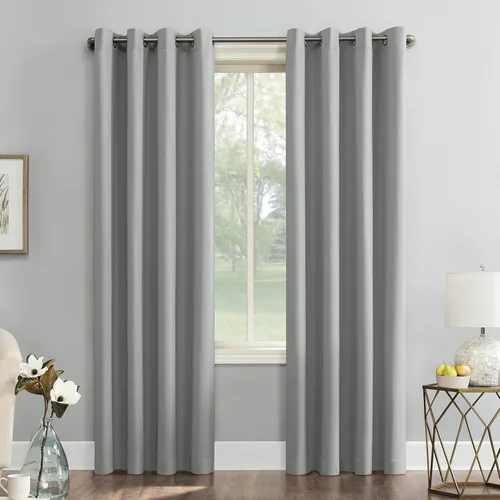 Miniatura 33 de Sun Zero Soho Paquete de 2 paneles de cortinas opacas con ojales de eficiencia energética, 54 x 84 pulgadas, color plateado Gris plateado