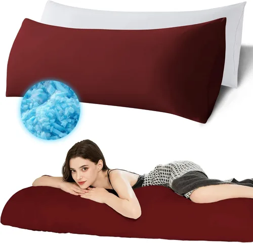 Miniatura 9 de Ubauba Almohada corporal de espuma viscoelástica, almohadas de cuerpo grande para adultos, almohadas largas firmes y esponjosas para dormir