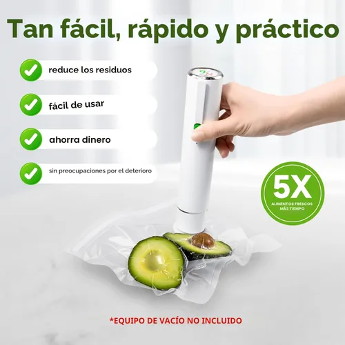 Miniatura 5 de Bolsas selladoras al vacío Vixino, 40 bolsas selladoras al vacío reutilizables para alimentos, sin BPA, preparación de comidas y cocción sous vide