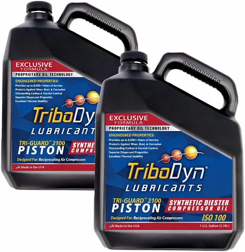 Miniatura 14 de Tri-Guard 2100 Aceite de compresor de aire sintético para compresores de pistón - 8,000 horas de vida, ISO 100 SAE 30 sin detergente (1 galón)