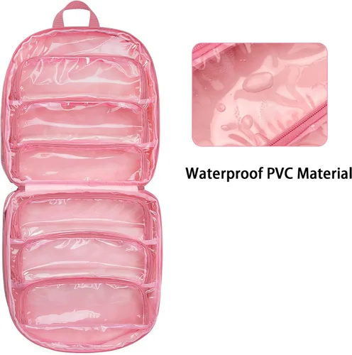 Miniatura 2 de LoDrid Mochila de transporte compatible con todas las muñecas LOL Surprise, estuche de almacenamiento con 6 bolsillos transparentes para organizador