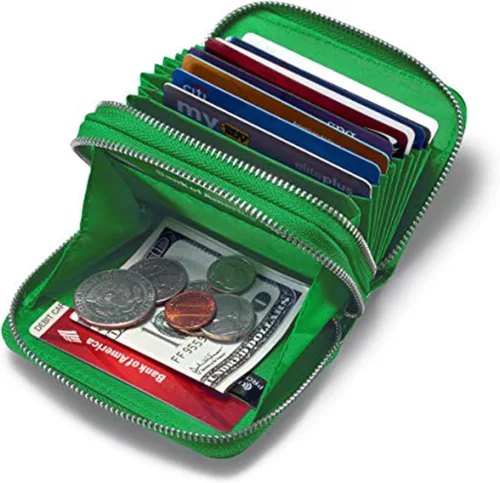 Miniatura 4 de KALMORE Women's Genuine Leather RFID Secure Spacious Cute Zipper Card Wallet Small Purse