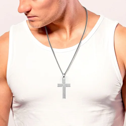 Miniatura 8 de Collar de cruz de acero inoxidable 316L para hombre, collar con colgante de cruz para hombres, collar de cruz para hombre, regalo de joyería