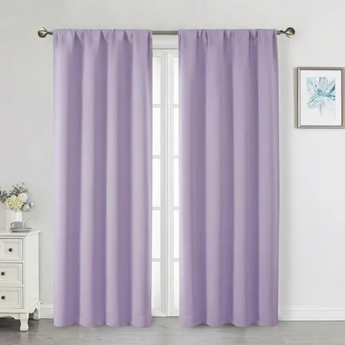 Miniatura 193 de Cortinas opacas para dormitorio, sala de estar, juego de 2 paneles de 54 pulgadas de largo, cortinas de oscurecimiento de habitación con aislamiento