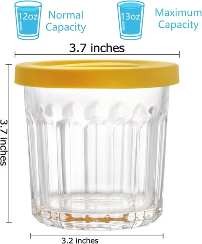 Miniatura 2 de Coloch Paquete de 4 tarros de vidrio de trabajo de 13 onzas con tapa a prueba de fugas, tarro de gelatina francesa de 13.5 fl oz, tarro