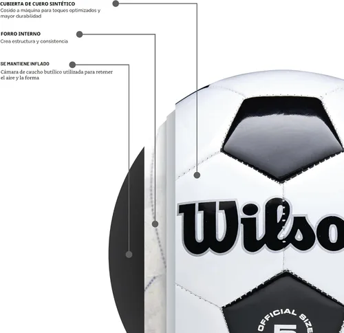 Miniatura 4 de Wilson - Balones de fútbol tradicionales Negro/Blanco