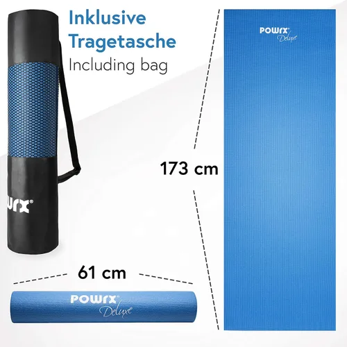 Miniatura 5 de POWRX Esterilla de yoga extra gruesa Superficie antideslizante Entrenamiento versátil Alfombrilla de pilates Diseño apto para viajes