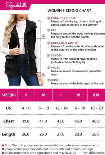 Miniatura 6 de Spadehill Chaleco de forro polar para mujer, chaleco de solapa cálido para otoño e invierno