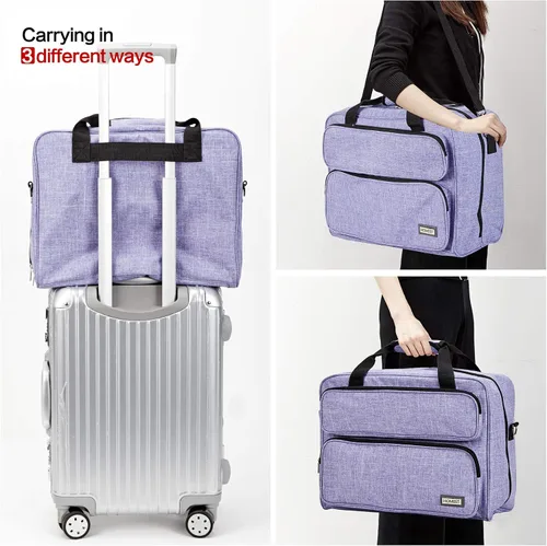 Miniatura 6 de Homest - Estuche de transporte para máquina de coser; bolso universal con correa para el hombro, compatible con Singer, Brother, Janome, morado