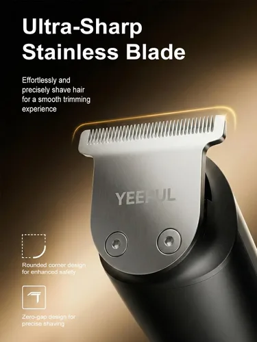 Miniatura 3 de Cortadora de barba y cortapelos para hombres, kit de aseo todo en 1 con base de carga, IPX7 impermeable inalámbrico, USB-C, diseño para nariz
