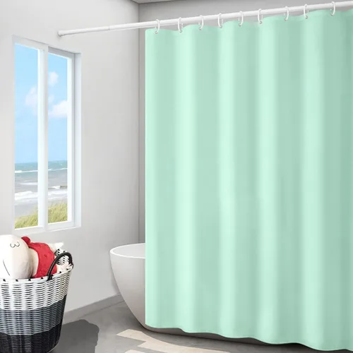 Miniatura 19 de LLSCL Cortina de ducha de tela azul con contrapeso inferior, calidad de hotel impermeable, 72 x 72 pulgadas, lavable a máquina Azul marino