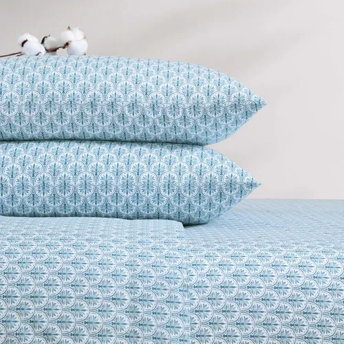 Miniatura 6 de Tommy Bahama - Juego de sábanas tamaño King, ropa de cama de percal de algodón súper suave con fundas a juego, juego de ropa de cama tropical, Batik