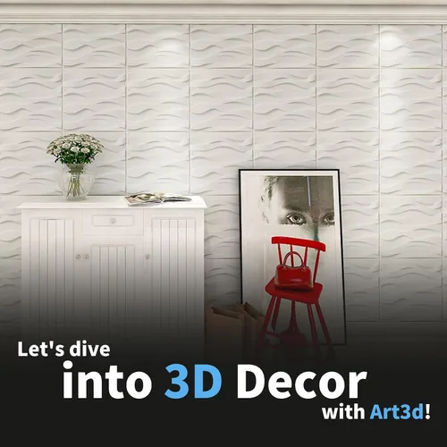 Miniatura 7 de Art3d - Panel de pared decorativo 3D, 32 pies cuadrados de PVC para decoración de paredes interiores en sala de estar, dormitorio, vestíbulo, Océano