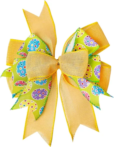 Miniatura 8 de SIMISI RIBBON Lazo de Navidad Verde Rojo con Puntos, Lazo Rústico de Arpillera para Corona, Árbol de Navidad, Decoración de Fiestas (24.1 x 33 cm)
