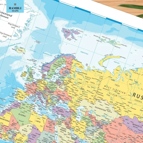 Miniatura 6 de Hambli Mapa del mundo para pared – Póster de mapa grande del mundo de 37 x 26 pulgadas – Arte de pared de mapa del mundo para aula, niños y viajes