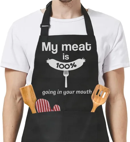 Miniatura 24 de SANDJEST Funny Mens Aprons with Pockets for BBQ Grilling Cooking Grandpa Husband Apron for Birthday Christmas Father's Day funny 7
