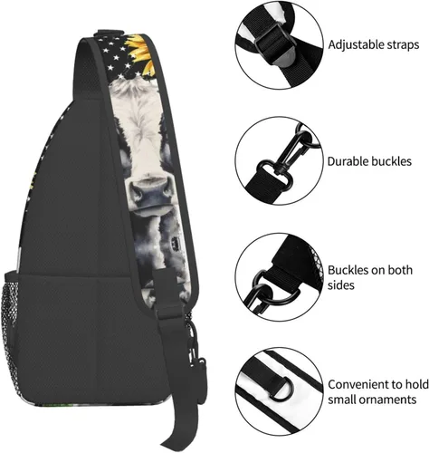 Miniatura 5 de Fylybois Bolso bandolera para hombres y mujeres, mochila cruzada en el pecho, bolsas de hombro