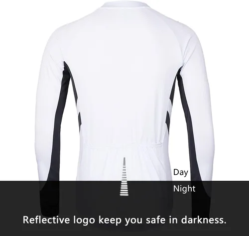 Miniatura 2 de ARSUXEO Camiseta de ciclismo de manga larga con cremallera completa para hombre 6030