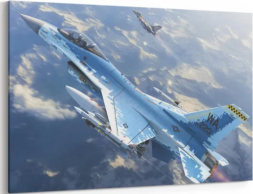 Miniatura 13 de MGSBCXN F-16 Fighting Falcon Airplane - Póster de caza F-16, póster de avión de combate F-16, decoración de pared de aviación, arte de pared