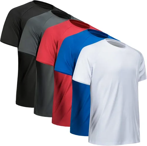 Miniatura 31 de Camisetas de entrenamiento para hombre, de manga corta, de secado rápido, atlético, gimnasio, activo, absorbe la humedad