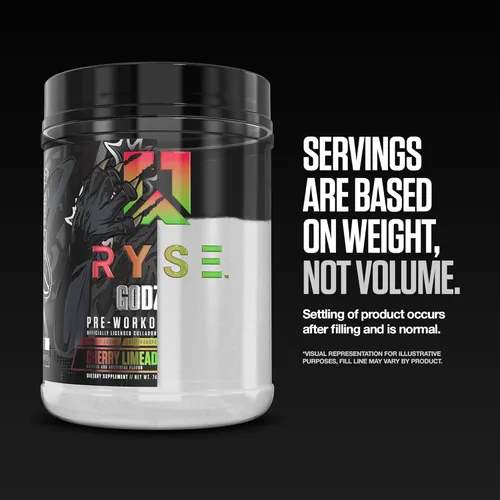 Miniatura 9 de RYSE Godzilla X Noel Deyzel - Polvo de preentrenamiento – BlackBerry Lemonade – 400 mg de cafeína, preentrenamiento de alto estímulo para hombres