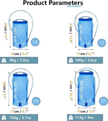 Miniatura 2 de JEELAD TPU Hydration Bladder Water Bladder Ultra-Durable Water Storage Bladder for Hydration Backpacks Outdoor Hiking Running Cycling Camping