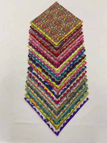 Miniatura 19 de Ridhi Juego de 4 servilletas bordadas reutilizables de algodón para bodas, fiestas, regalo diario para primavera, Pascua, San Valentín