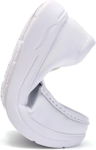 Miniatura 6 de Nursgram Nurse Shoes Women Nursing Work Healthcare Slip Resistant Breathable Restaurant Food Service Lightweight Leather Loafers