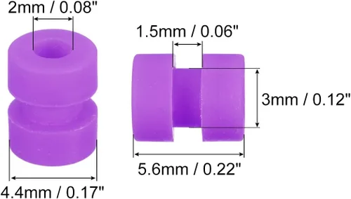 Miniatura 2 de MECCANIXITY Bolas de goma antivibración RC para control remoto F4 F7 controlador de vuelo M2x5.0.236 in bolas de absorción de impactos (púrpura)