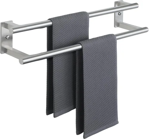 Miniatura 12 de Alise Toallero doble para baño, soporte para toallas de pared de 24 pulgadas, toalleros para baño, colgador de toallas de acero inoxidable SUS304