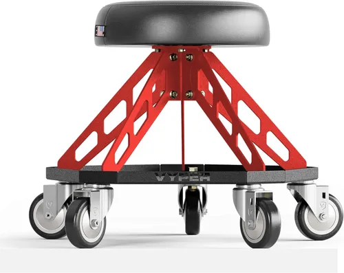 Miniatura 8 de Vyper Robust Steel Pro Shop Silla para mecánica, automoción, bricolaje, taburete de garaje de capacidad de 400 libras, ruedas grandes
