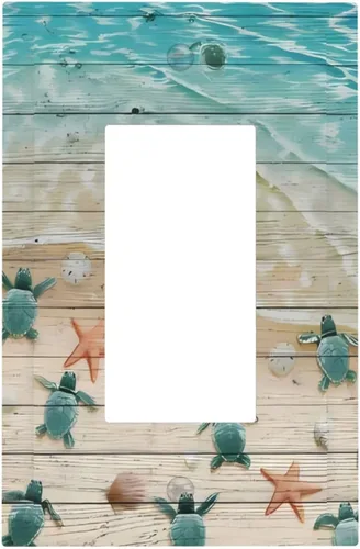 Miniatura 128 de Mid Century Morden Boho - Placa de pared para interruptor de luz dúplex de 1 banda, placa frontal decorativa eléctrica para receptáculo para baño