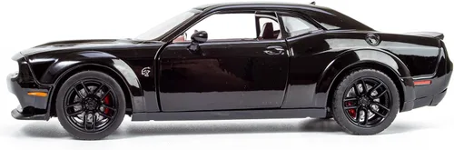 Miniatura 6 de All Star Toys 2018 Challenger SRT Hellcat Widebody Negro con interior rojo 1/24 Modelo de Diecast Motormax 79350 Edición Exclusiva