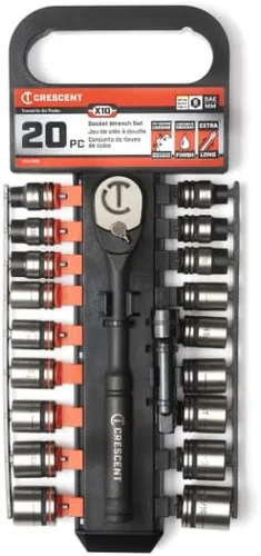 Miniatura 11 de Crescent Juego de herramientas mecánicas X10 de 3/8" con accionamiento de 6 puntos estándar SAE/métricas de 20 piezas - CSWS38B