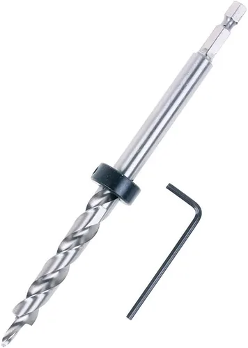 Broca de repuesto con vástago hexagonal de 1/4 de pulgada con cuello de tope de profundidad para sistema de plantilla de agujero de bolsillo manual,