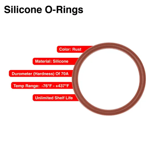 Miniatura 3 de Mr O-Ring 417 Junta tórica de silicona - Durómetro 70A, 3-1/2" ID, 4" OD, 1/4" CS, rojo (paquete de 1)