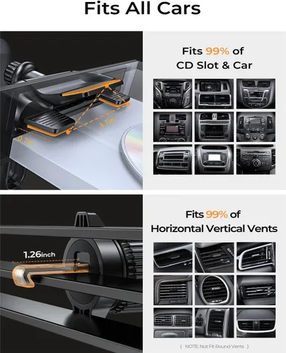 Miniatura 6 de LISEN - Soporte para teléfono con ranura de CD ajustable para iPhone 17, soporte para teléfono celular resistente para tu automóvil, accesorios