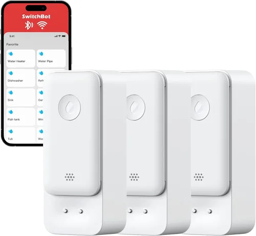 Miniatura 10 de SwitchBot Sensor de agua WiFi, detector inteligente de fugas de agua, alertas ajustables de 100 dB y alertas de aplicaciones, impermeable IP67