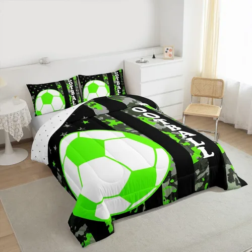 Miniatura 75 de Feelyou Juego de edredón de baloncesto para niñas y niños, juego de ropa de cama con juegos de pelota, decoración de habitación, regalo para amantes