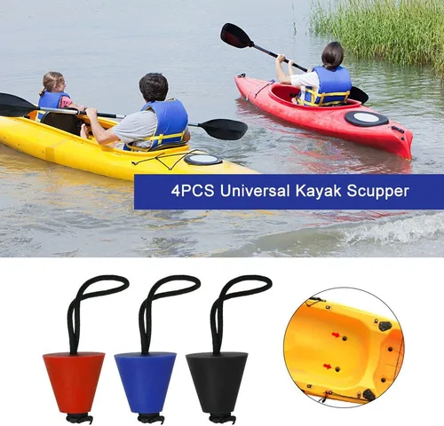 Miniatura 7 de LIXADA El mejor kit de tapón universal para kayak, kit de tapones de drenaje de canoa con orificios de drenaje de canoa, paquete de 4/6/8 Negro X 4