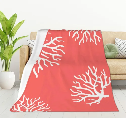 HGOD DESIGNS Manta de forro polar coral de playa, suave y acogedora, manta mullida y mullida para mujeres y adultos, manta de microfibra de felpa