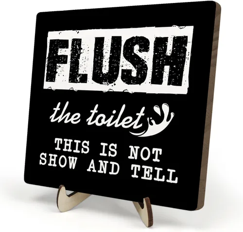 Miniatura 14 de Placa decorativa de baño, divertida placa de escritorio de madera con la vida es como el baño, letrero rústico para estante de casa de campo