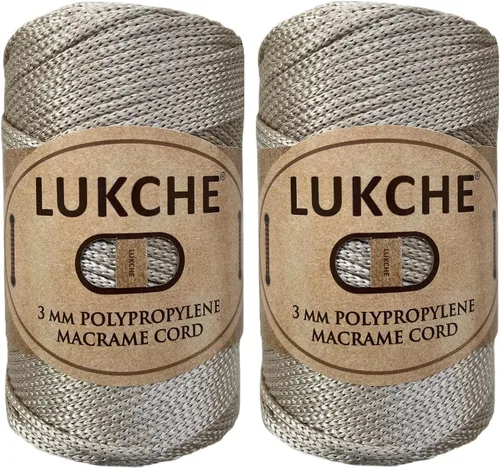 Miniatura 32 de Cordón de macramé de poliéster premium de 3 mm (134.72 metros), (250 g) 100% cuerda de macramé de polipropileno, hilo de crochet de macramé colorido