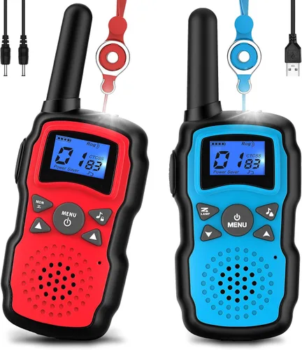 Miniatura 10 de Wishouse 2 Walkie Talkie recargables para niños con batería cargadora, Walky Talky familiar para cruceros adultos, camping al aire libre