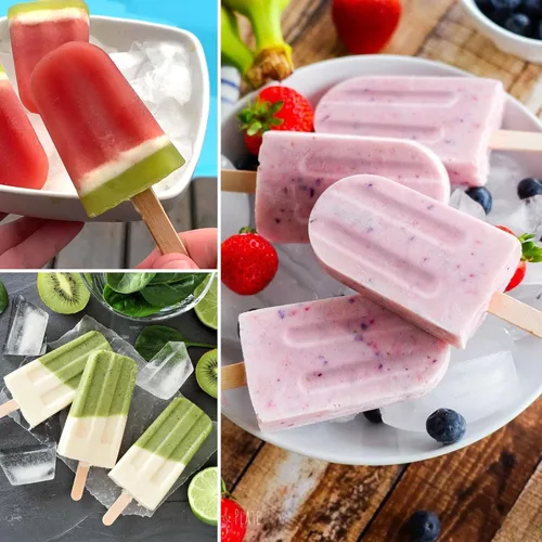Miniatura 5 de 10 moldes de paletas de cavidad con 50 palitos de paletas, molde de paletas de hielo sin BPA, moldes de paletas caseras, reutilizables, de fácil 10