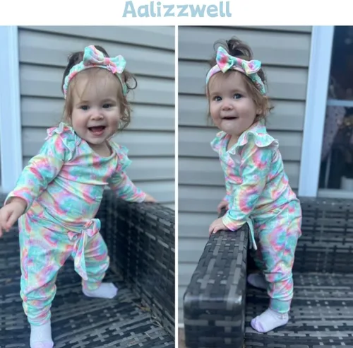 Miniatura 153 de Aalizzwell Conjunto de mameluco acanalado para bebé recién nacido prematuro para otoño e invierno